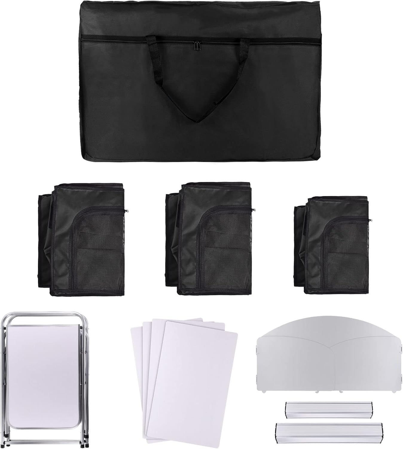 Seeutek Camping Kitchen Table Aluminum Portable Outdoor Cooking Table Foldable Camp Table with Windscreen and 3 Storage Cupboards Multifunctional for BBQ, Party, Picnics and Outdoor Activities Black