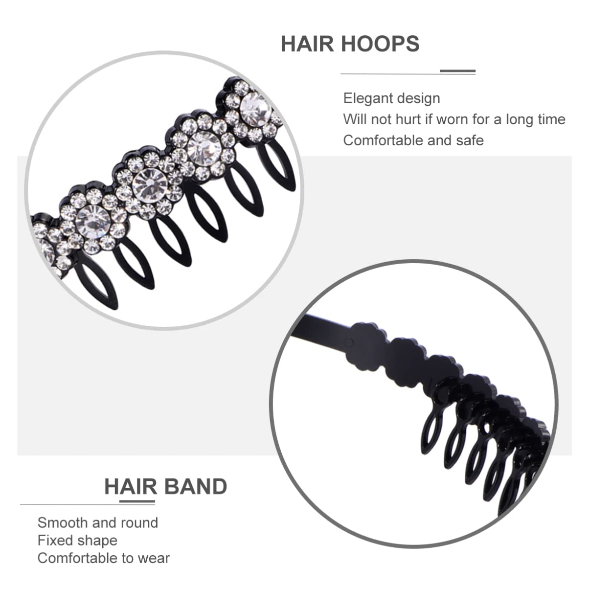 Cheveux Dames Vague Bling Coiffure Strass Dame avec Peigne de Plage Bandeau Femmes Anti-dérapant Dents Douces Fleur Bandeau cerceaux Accessoire Anti-dérapant Couvre-Chef et avec