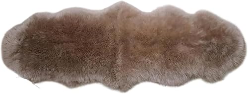 Miniatura 8 de Woolous Alfombra de piel de oveja auténtica, alfombra grande de piel de oveja neozelandesa, extra gruesa, esponjosa, color marfil, para sala de