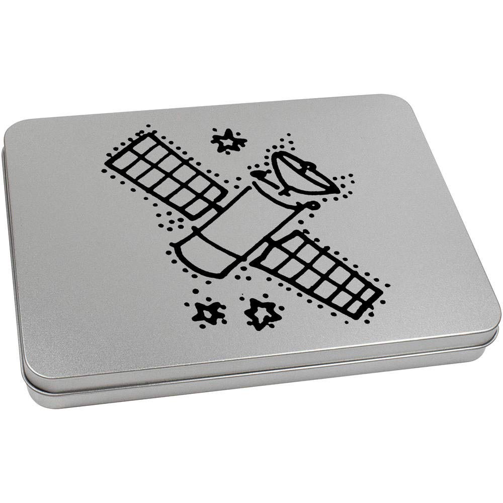 Azeeda 220mm 'Satellite' Metal Hinged Tin/Storage Box (TT00122501)