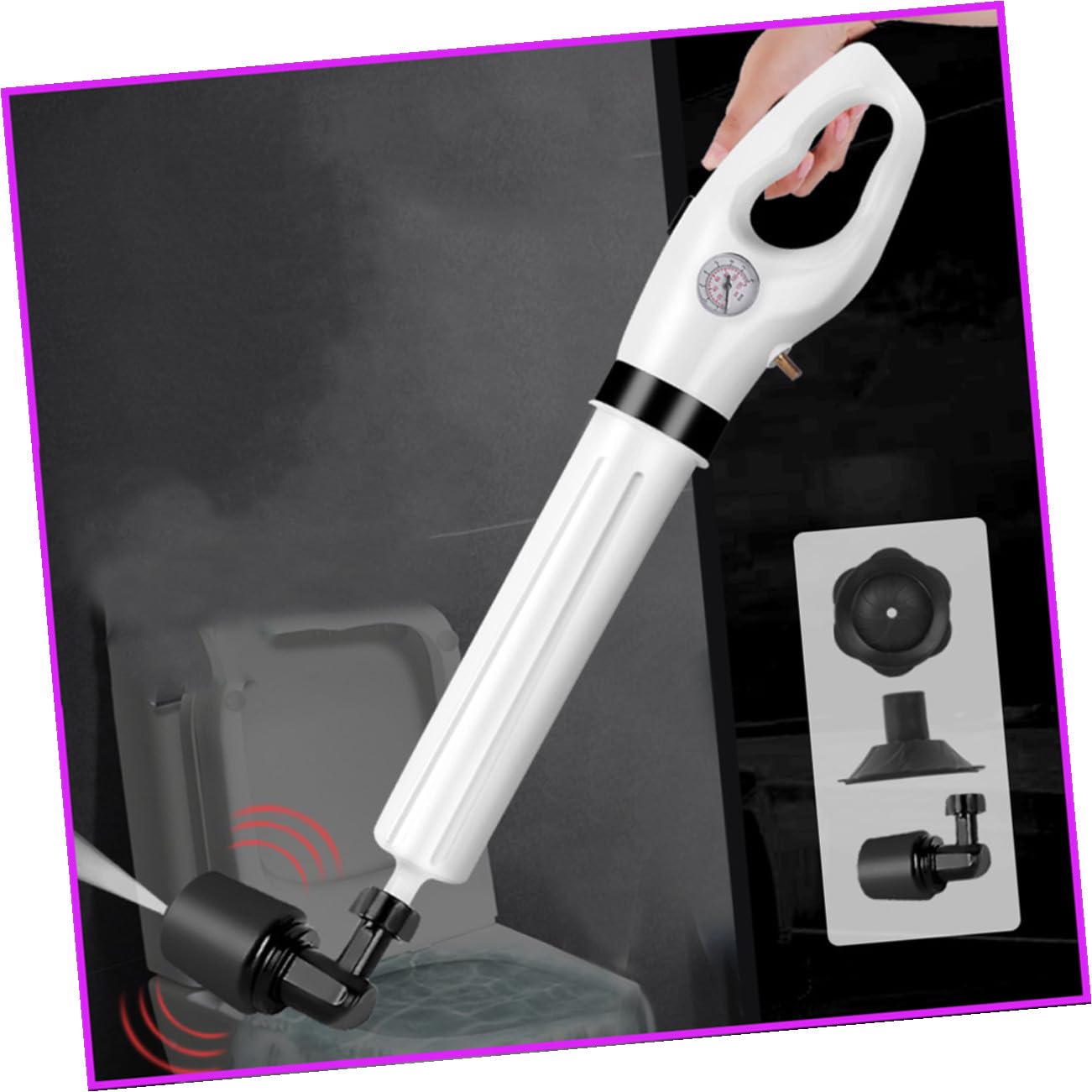 Lurrose Ventouse de Vidange Déboucheur Toilettes Blanc Flexible Piston Puissant pour Canalisations Sanitaires, Usage Domestique, Entretien Rapide