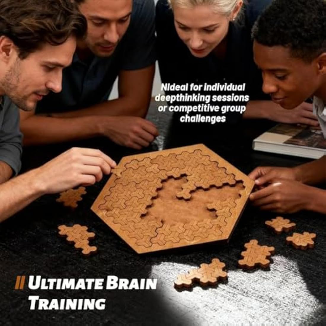 Fractal Tray Puzzle – Casse-tête Bois Hilbert 25 Pièces, Réflexion Inversée | Défi Cérébral Adulte Et Famille
