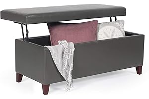 Adeco Lift Top Storage Ottoman: Perfect for Modern Living