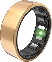 QALO QRNT Slim Smart Ring: Lightweight Titanium Fitness Tracker for Sleep, Steps, HRV, Women's Health - No Subscription, 10ATM Water-Resistant (Gold, Size 9)