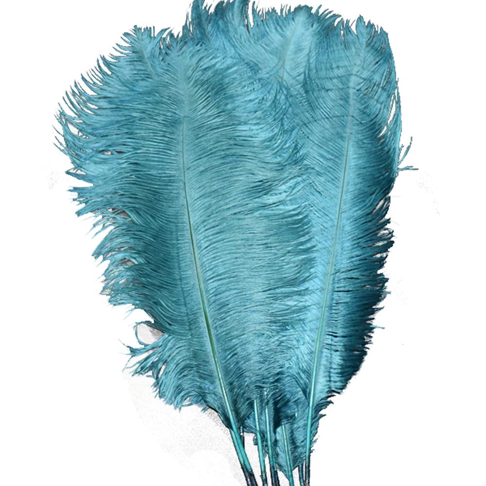 AABABUY 10pcs Ostrich Feathers Close to 18inch for Home Wedding Party Decoration (Teal)