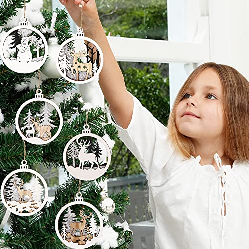 image for GuassLee Winter Wonderland Ornaments for Christmas Tree - 6 Pack Chris