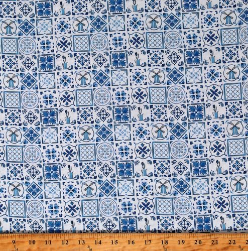 Quilting Treasures Cotton Delftware