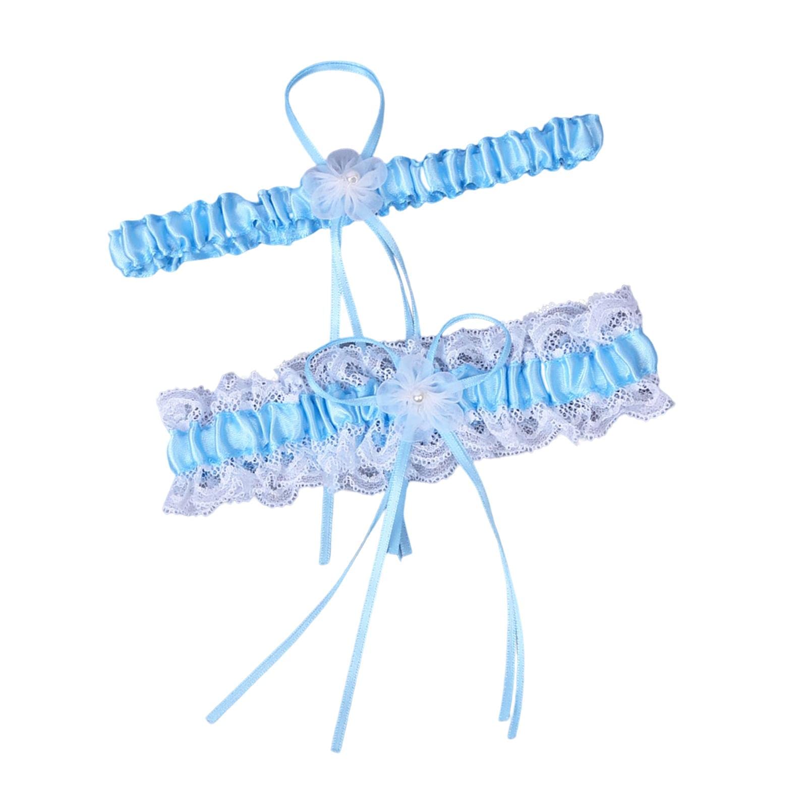 CLUB BOLLYWOOD® Lace Wedding Garter for Bride Leg Garter Set Bow Tie for Women Sky Blue|Home & Garden | Wedding Supplies | Wedding Favors| Wedding Favors|1 Set Wedding Garter-image-43
