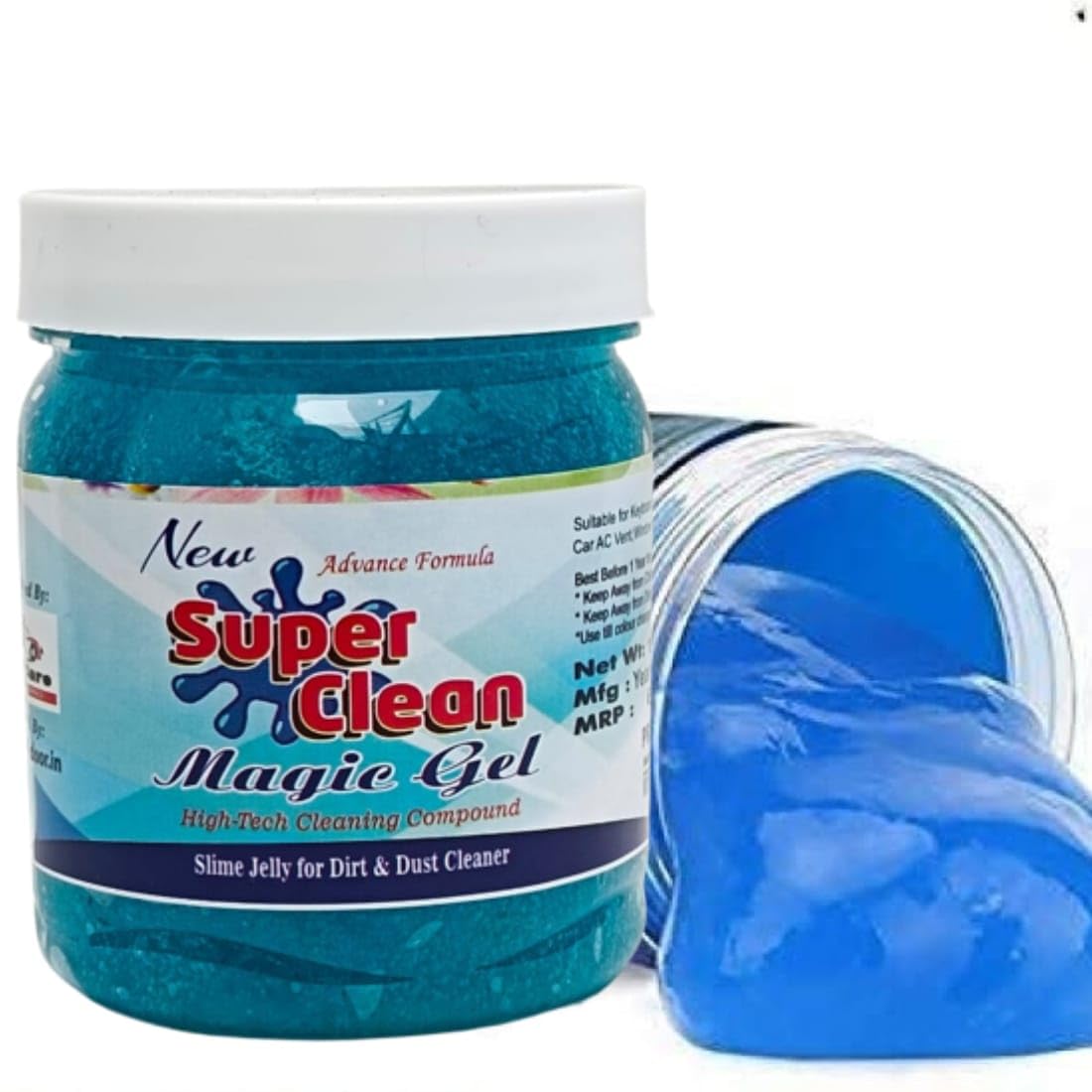 Super Clean Gel for Car Interior. Dust Cleaner for Keyboard Computer and Gadgets Like Laptop Home & Office Window Grill Electronics Cleaning Gel –Color Blue 160 GM-image-1