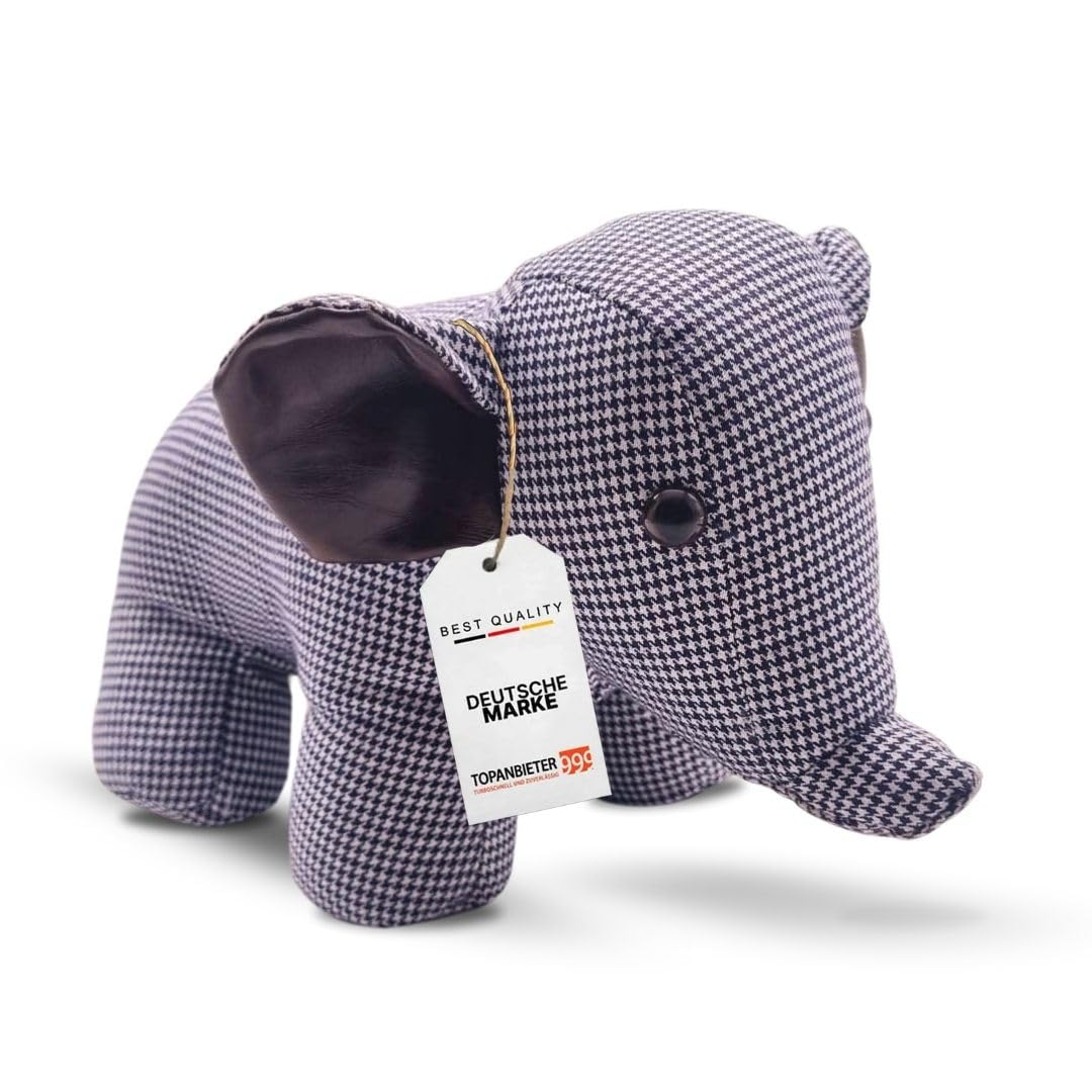TOPANBIETER 999 Dekorativer Türstopper Elefant blau/weiß - Türhalter Fensterpuffer - Bodenstopper Tür Stopper (Elefant blau/weiß)