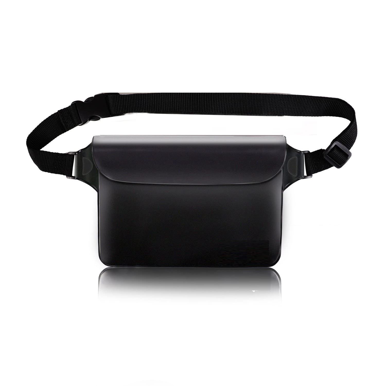 Marsupio impermeabile nero, marsupio, marsupio, misura universale per cellulare, PVC, resistente all'acqua