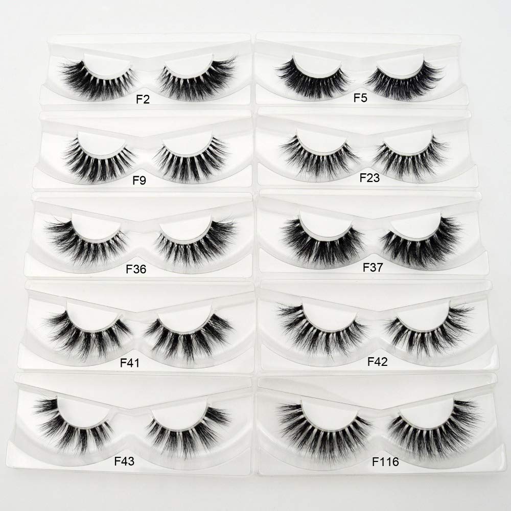 Mink Eyelashes Invisible Band Lashes Natural 3D Mink False Eyelash Full Strip Transparent Band Lashes F9