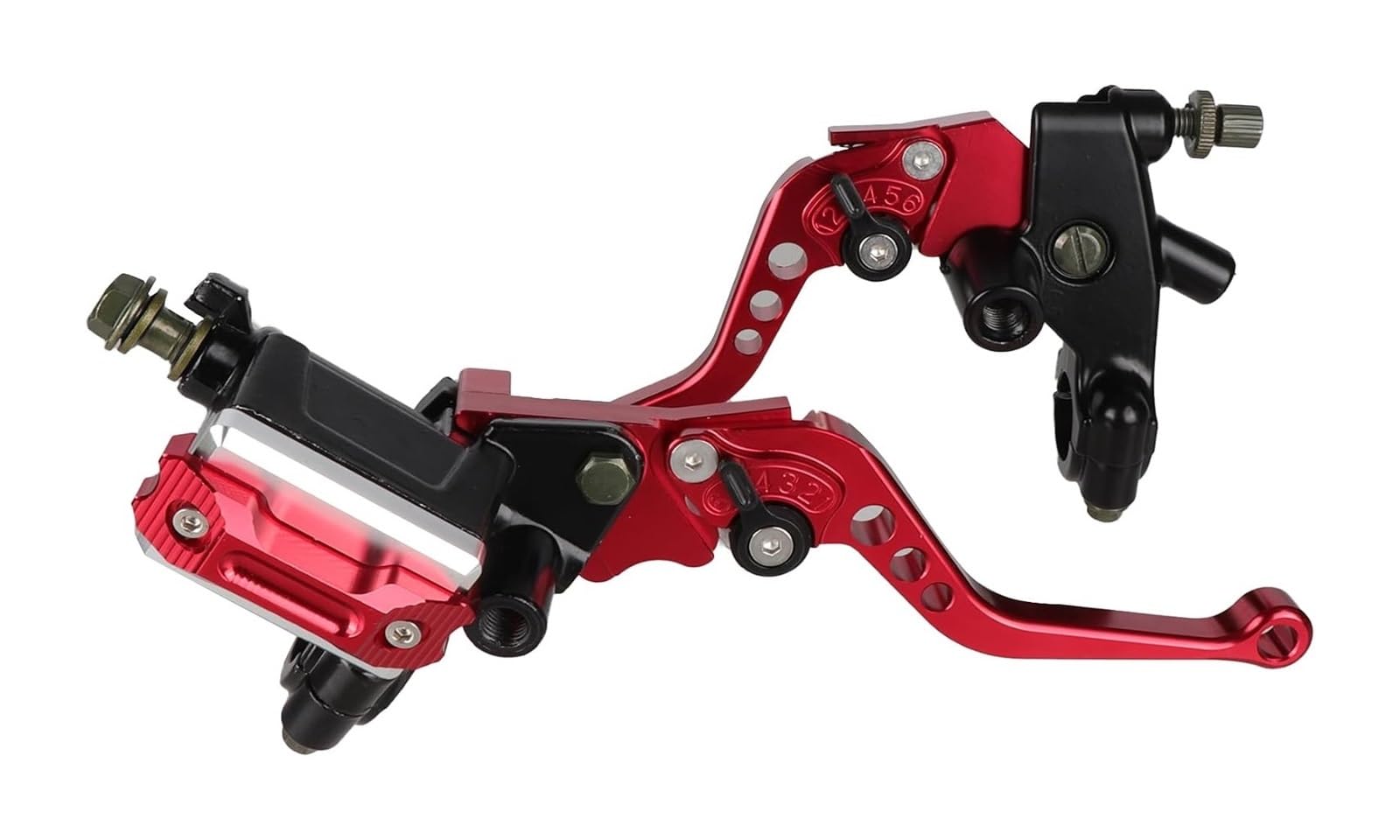 Eamrfvqt 1Pair Red B-C Brake Clutch Levers, Aluminum Master Cylinder Levers