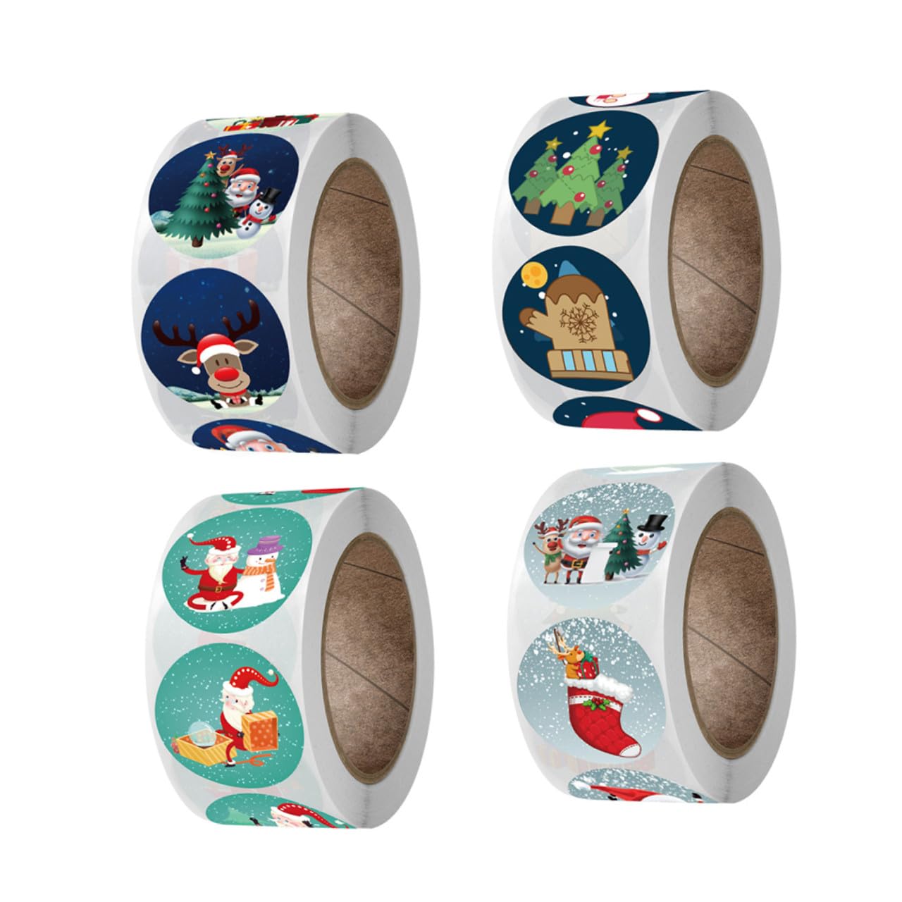 VILLCASE 12 Rotolo adesivo natale etichette adesive adesivi natalizi lavoretti di natale bricolage etichetta di adesivi per album adesivi in ​​lamiera di rame