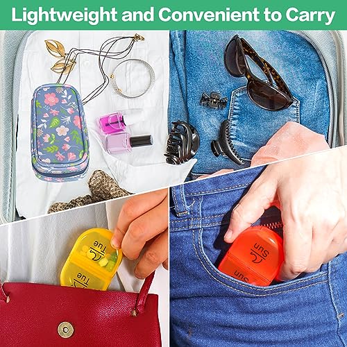Image of Serfeymi Weekly Travel Pill Organizer 2 Times A Day AM PM Upgraded Rainbow Pill Box 7 Day with Portable Zipper PU Leather Pill Case, Medicine Organizer for Pills, Vitamins, Fish Oils - Floral 02