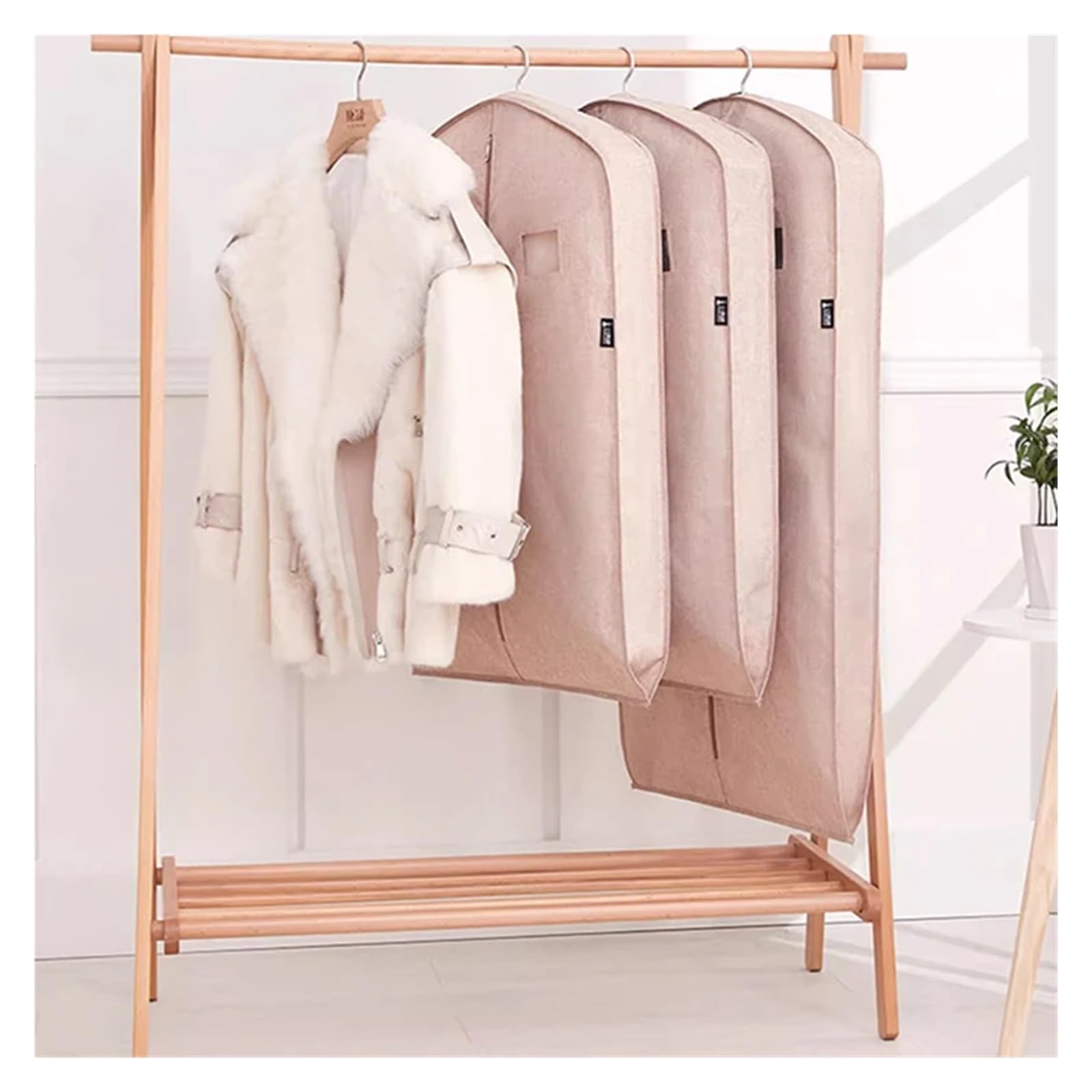 3PCS Kleidung Staub Abdeckung Hängen Organizer Kleiderschrank Bekleidungs ​​Kleid Mantel Taschen Mit Zipper Anzug Fall Staubdicht Kleidung Abdeckung Oxford Für Kleider Jacken Hemden Abendkleider(Gray