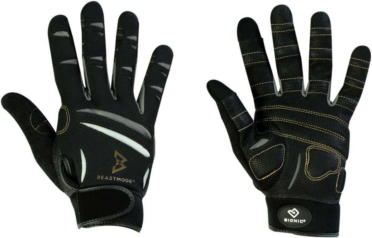 BionicMen's Beastmode Full Finger Gym Workout Gloves