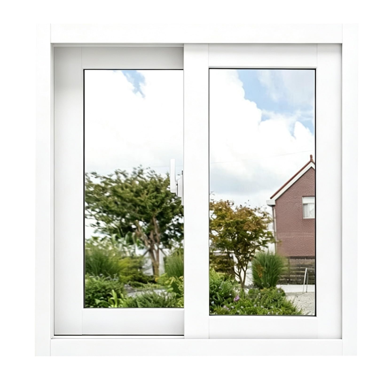 Ventana de aluminio para baño blanca de 91x48cm con vidrio de 5mm doble panel aislado