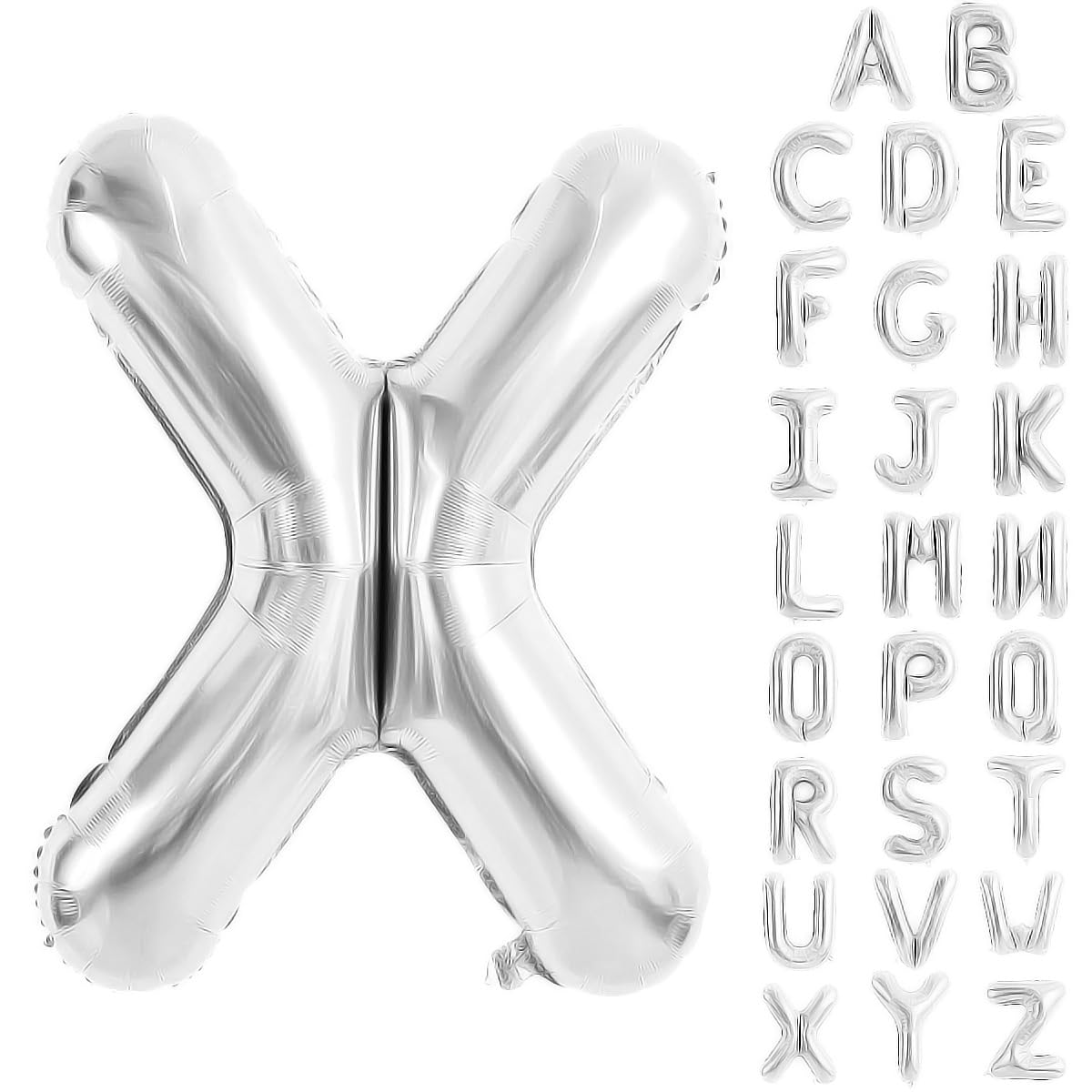 Silver Letter Balloons 40 Inch - Large Letter Balloon Aluminum Foil for Birthday Wedding Anniversary Party Decorations(Letter X Balloon)