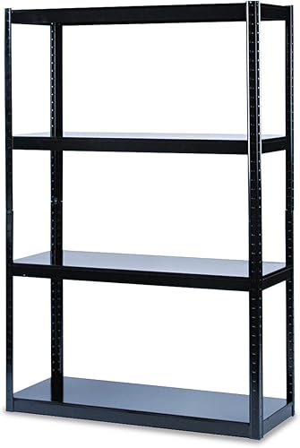 Safco Productos 5246BL Estantería de acero sin pernos 48 pulgadas de ancho x 18 pulgadas de profundidad x 72 pulgadas de alto, negro