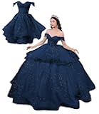 Tulle 2 in 1 Quinceanera Dresses Ball Gown Off Shoulder Beaded Sweet 15 16 Dresses Ruffle Layered Prom Gowns