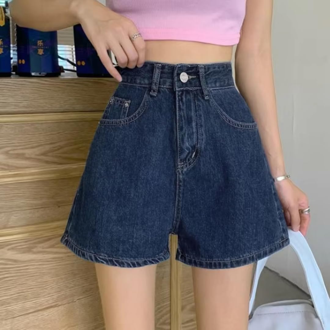 Shorts Kurze Damen Hose Damen Breite Led Jeans Shorts Mit Hoher Taille Die Jean Shorts Einfach Abpasst