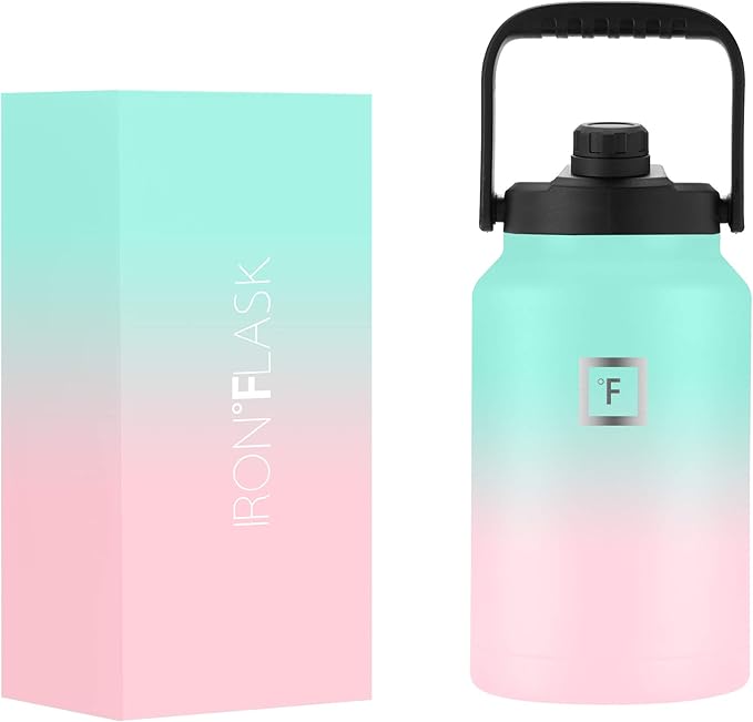 IRON °FLASK Sports Water Bottle 128 Oz/One Gallon,1 Lid