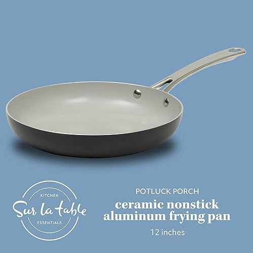 Miniatura 2 de Sur La Table Kitchen Essentials Potluck Porch - Sartén de aluminio de 12 pulgadas de profundidad, sin PFA, utensilios de cocina de cerámica, sartén