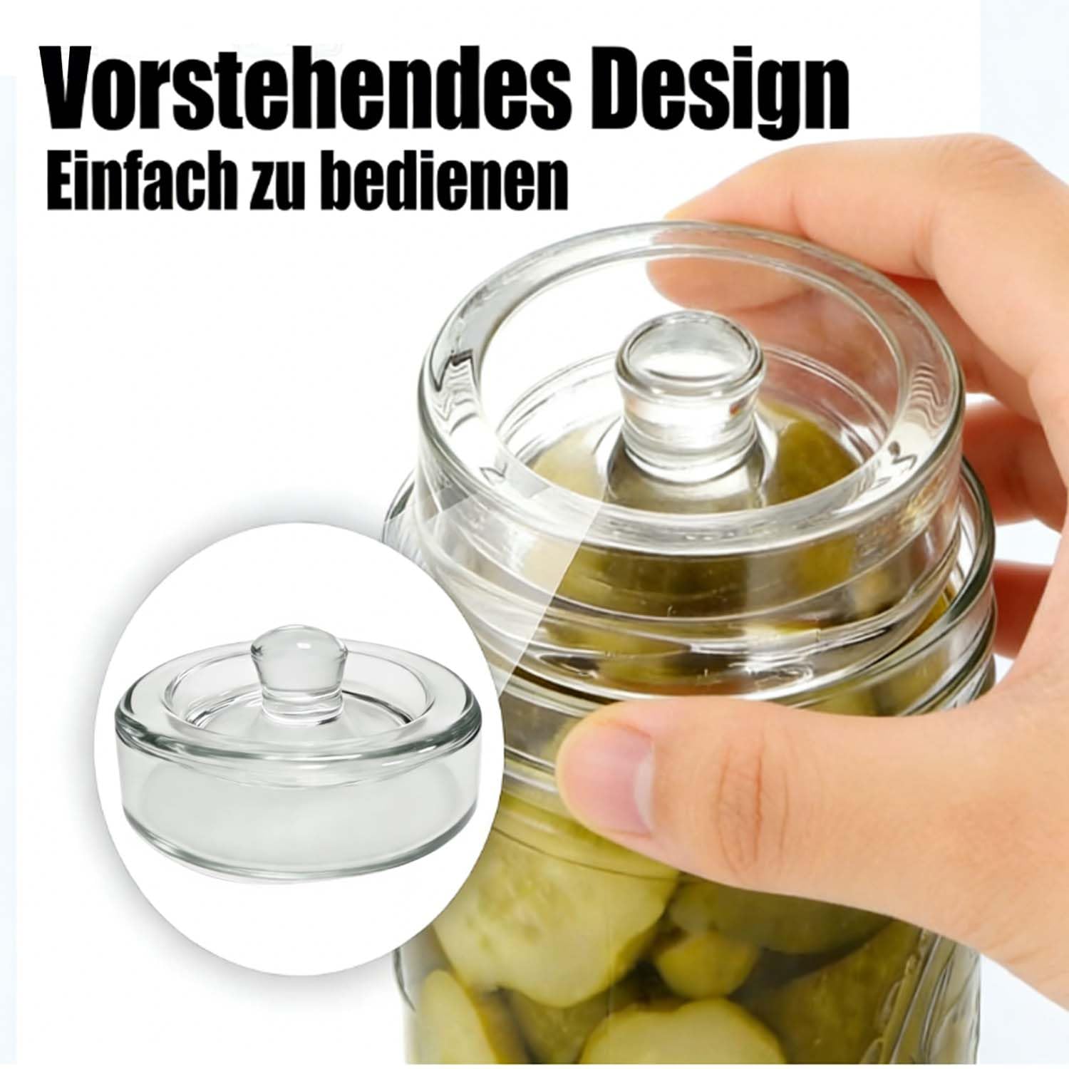 4 Pesi di fermentazione con Un Diametro di 8 cm, Pesi di Vetro per la fermentazione di Verdure in salamoia, Ideali per la fermentazione di crauti, Kimchi, cetrioli e Altri Alimenti fermentati