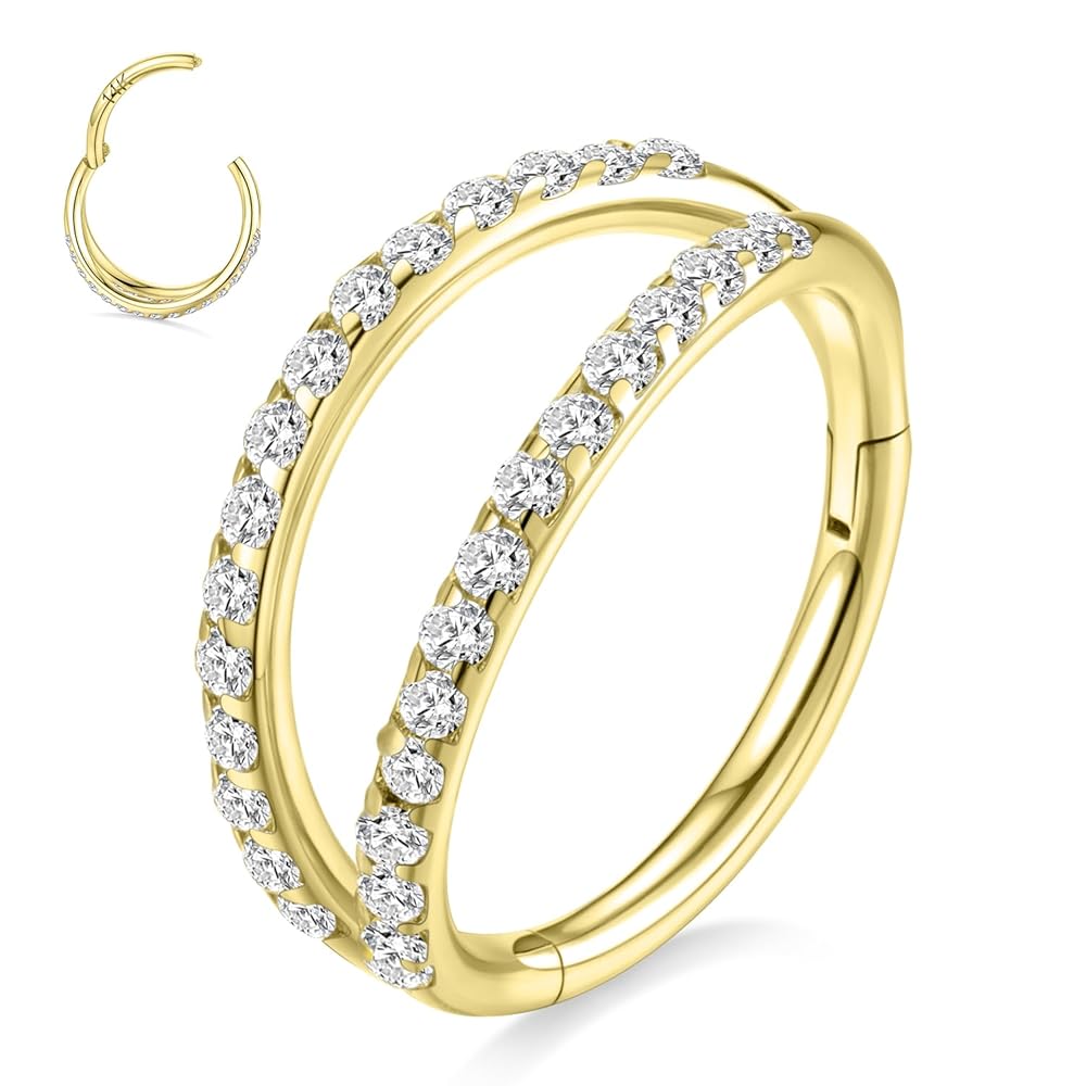 Chapado en Laton ゴールド　パール　Conche Amazon.com: Conch Piercing Jewelry Conch Earrings Gold Conch