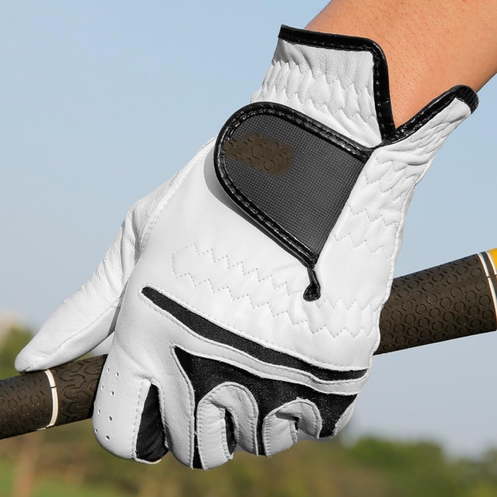Regulowany golf dla mężczyzn, odporny na zużycie, wygodny, owcza skóra, dla praworęcznych lub leworęcznych, akcesoria sportowe (biały, 24)