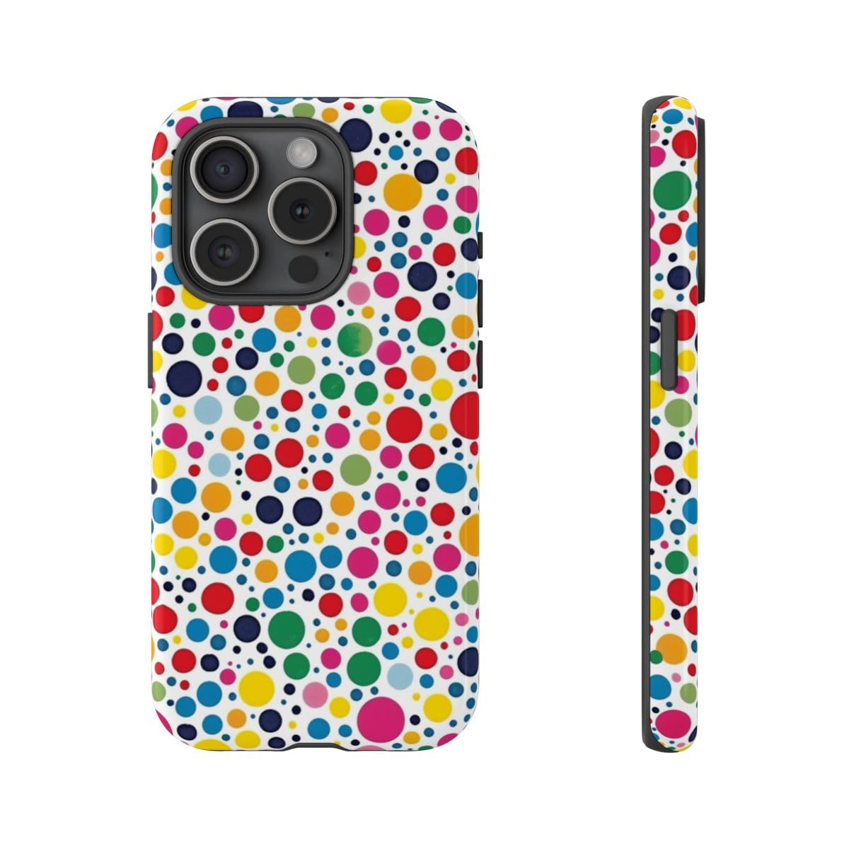 Coque iPhone 15 Pro rigide brillante protection antichoc motif pois - 4