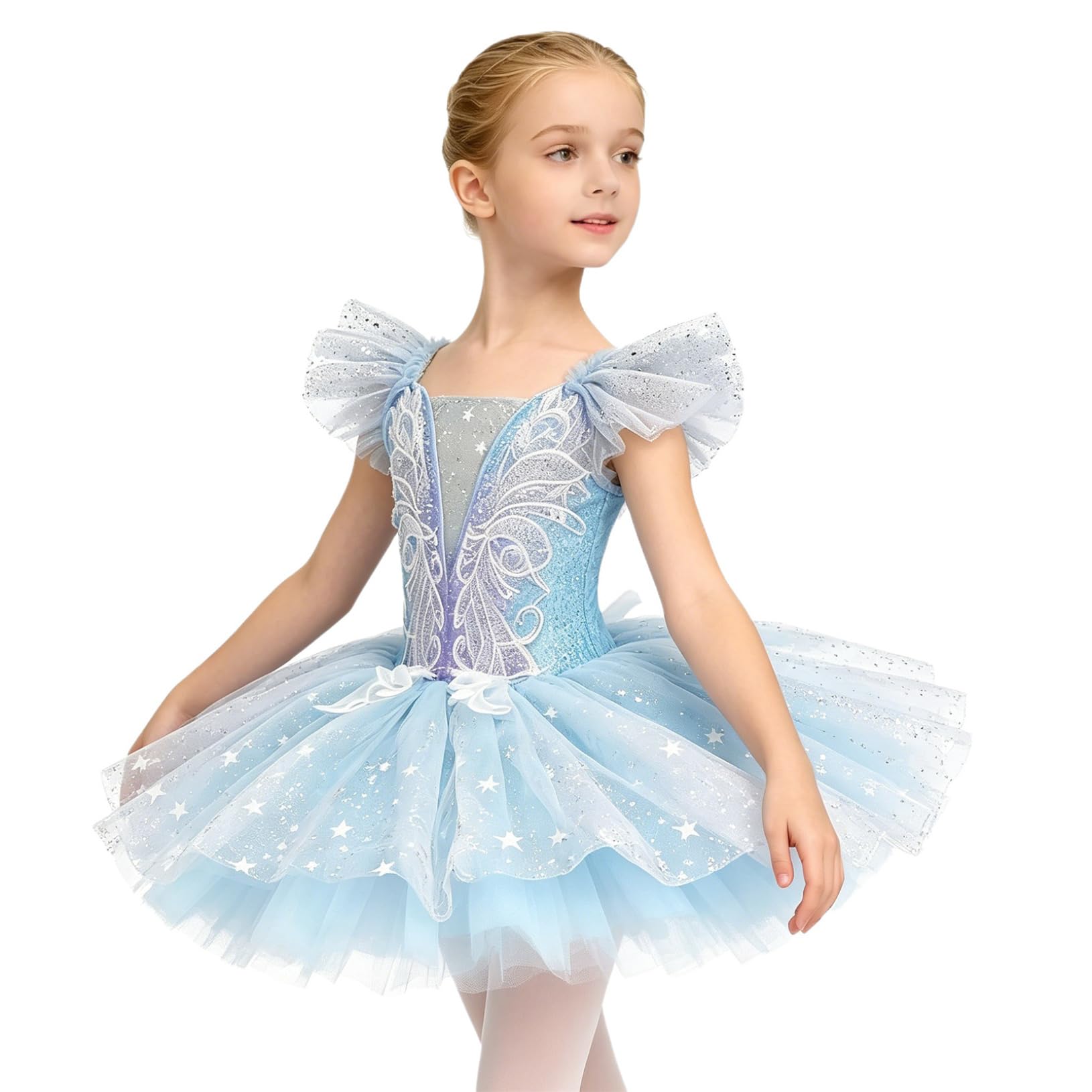 Freebily Tutu Danza Classica Bambina Vestito da Pattinaggio Artistico Vestito Ballo Balletto Scintillante Bambine Tutu Balletto in Tulle Danza Classica