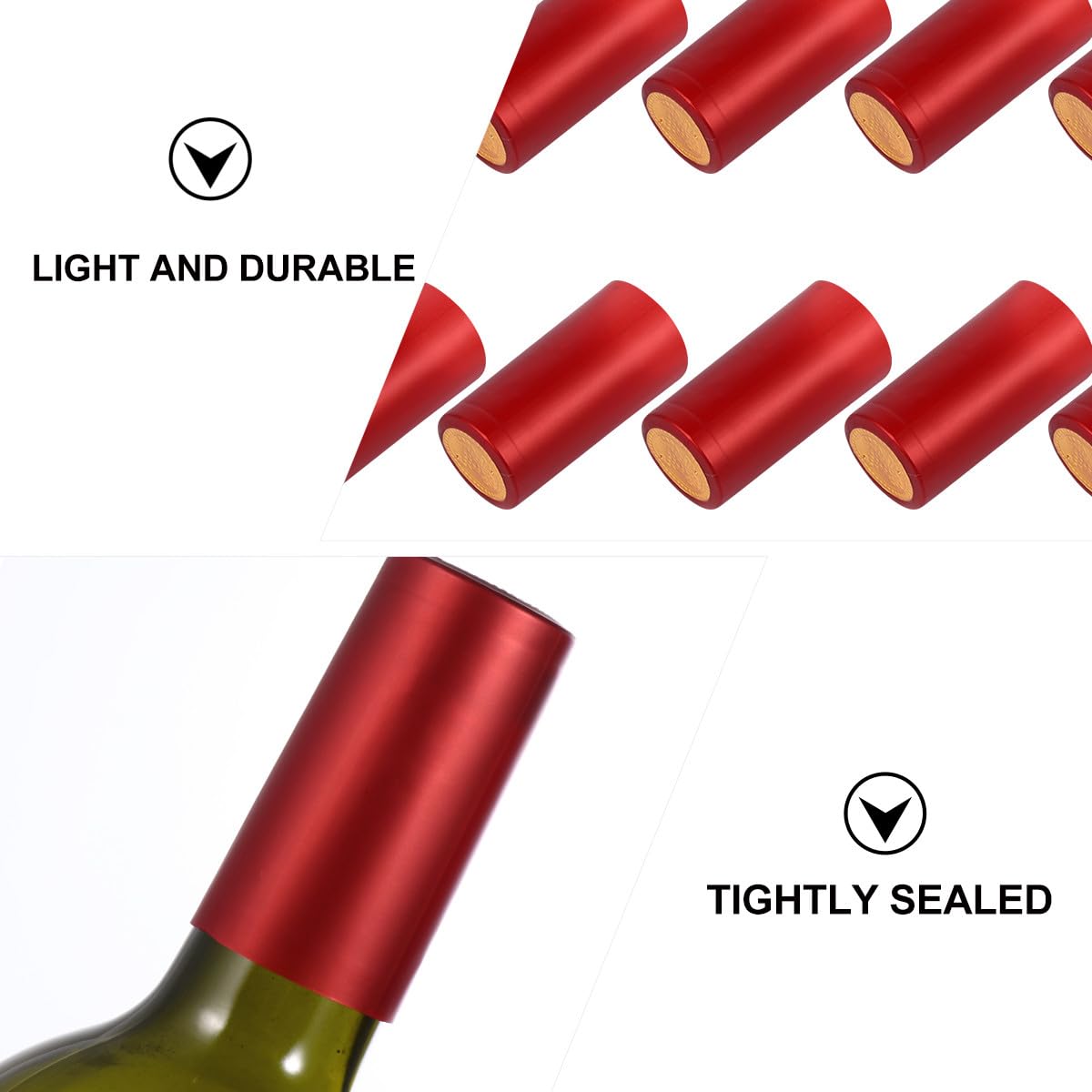 Cápsulas Termorretráctiles Fundas Plásticas Delicadas Efecto Heat-Shrink 100 para Botellas de Vino Rojo Ideales para Elaboración Casera y Restaurantes