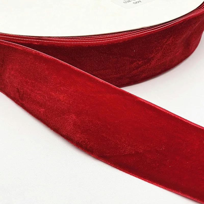 Juego de cintas de terciopelo, 6-38 mm, color de una sola cara, cinta de poliéster for lazo, decoración navideña y de fiesta (20 mm (5 yardas))(6mm (5Yards))