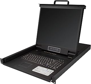 StarTech.com 8 Port Rackmount KVM Console w/ 6ft Cables - Integrated KVM Switch w/ 19" LCD Monitor - Fully Featured 1U LCD KVM Drawer- OSD KVM - Durable 50,000 MTBF - USB + VGA Support (RKCONS1908K)