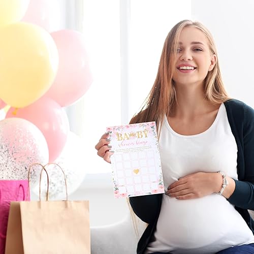 Miniatura 7 de Fumete 125 piezas de juegos de princesa Baby Shower para niñas, tarjetas de 5 estilos con 20 lápices para decoraciones, actividades de baby shower,