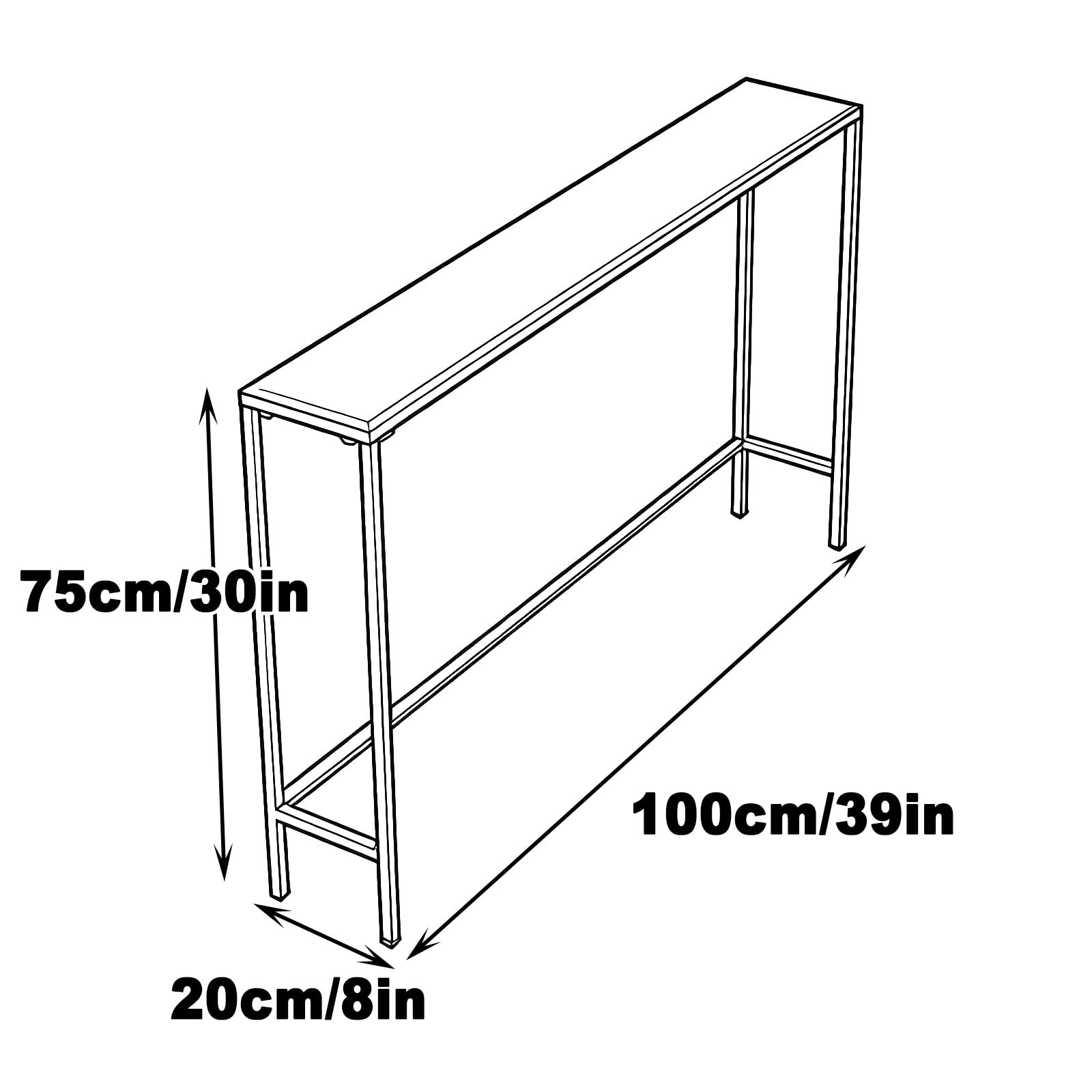 Copertura per radiatore in metallo, coperture per termosifoni per casa, console in metallo stretto, lungo sottile dietro divano consolle per soggiorno, camera da letto, atrio