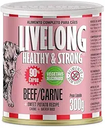 Livelong Alimento Completo Natural Ração Úmida Sabor Carne 300g Para Cães