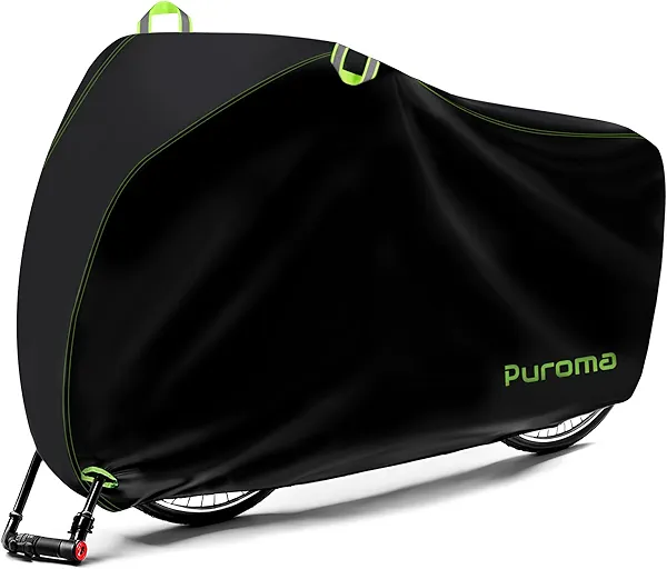 Puroma Bike Cover Outdoor Waterproof Bicycle Covers Rain Sun UV Dust Wind Proof with Lock Hole for Mountain Road Electric Bike