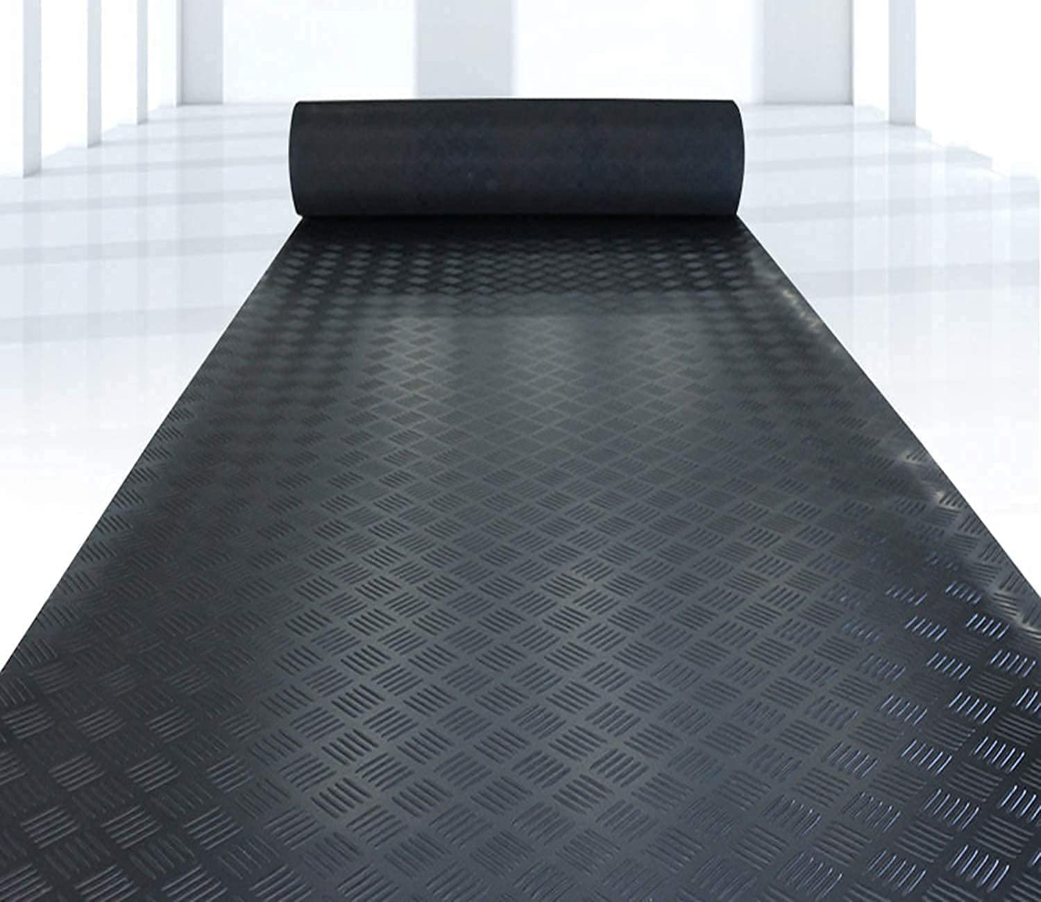 Nisorpa Gummimatten 500cm x 100cm Gummimatte Meterware 3mm Dicke Gummimatten Boden Bodenmatte Schutzmatte Gummiläufer Antirutschmatte Bodenschutzmatte Gummi Matte für Keller, Werkstatt, Garage