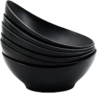 Vista 8 de Juego de 6 cuencos ovalados de fibra de bambú de 34 onzas, cuencos grandes de 8.8 pulgadas para cocina, comer y restaurantes, juego de cuencos