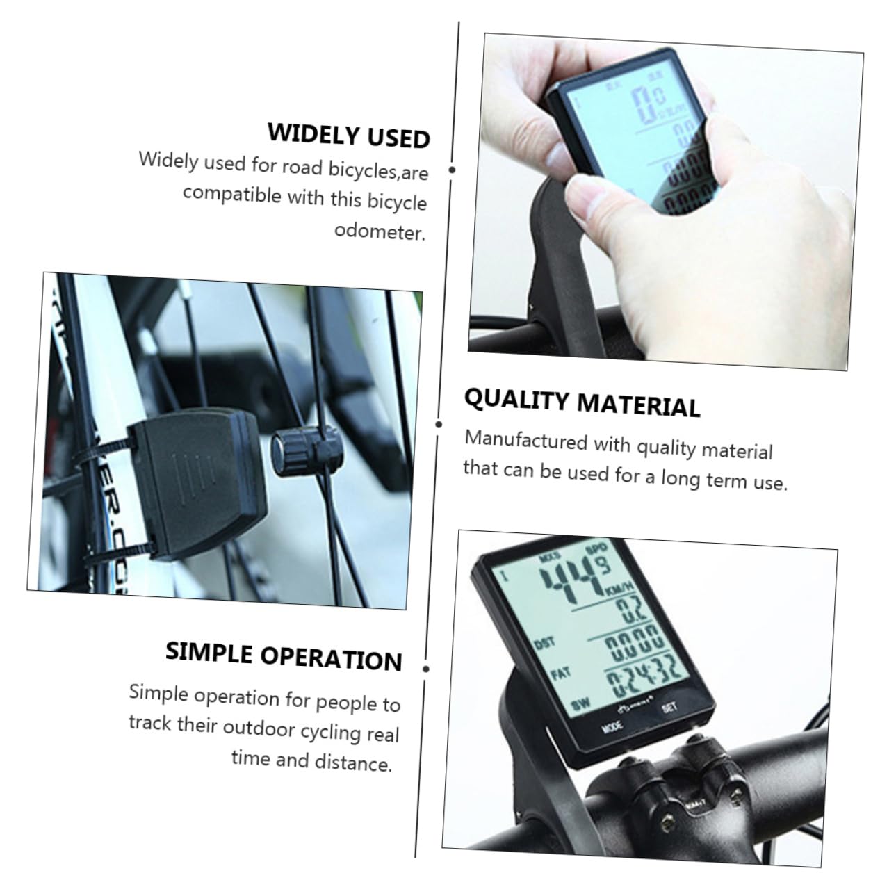 Toddmomy Codice ciclistico ciclocomputer senza fili tachimetro della bici Contachilometri wireless impermeabile contachilometri senza fili contachilometri impermeabile Nero