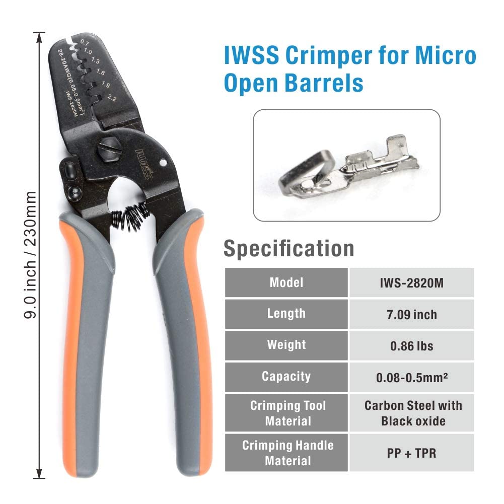 Mini Open Barrel Crimping Tools Crimper Terminal Plier IWS
