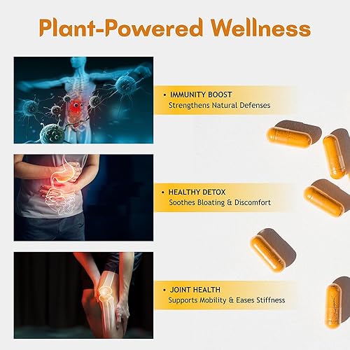 Miniatura 4 de Cápsulas de curcumina de cúrcuma con pimienta negra, 1000 mg (120 cápsulas) cápsulas de curcumina de cúrcuma con extracto de pimienta negra