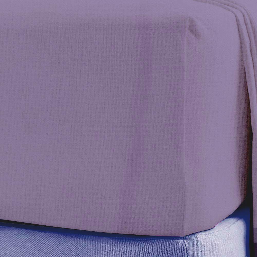 Sleep&Snuggle Lilac 100% Brushed Cotton Thermal Flannelette Flat Sheet - Double