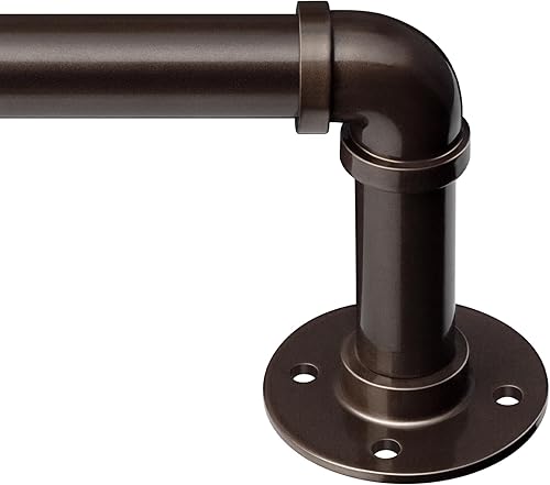 Miniatura 10 de Zeerobee Barras de cortina para ventanas de 48 a 84, barra de cortina industrial de 1 pulgada, barras de cortina negras envolventes, barra de