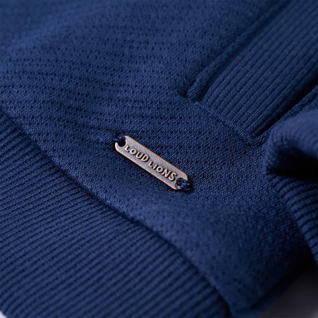 Kinder Sweatshirt mit Reißverschluss Marineblau aus Polyester Baumwolle Elastan Größe für Jungen Mädchen Alltag Schule Outdoor Spielen im Herbst Winter