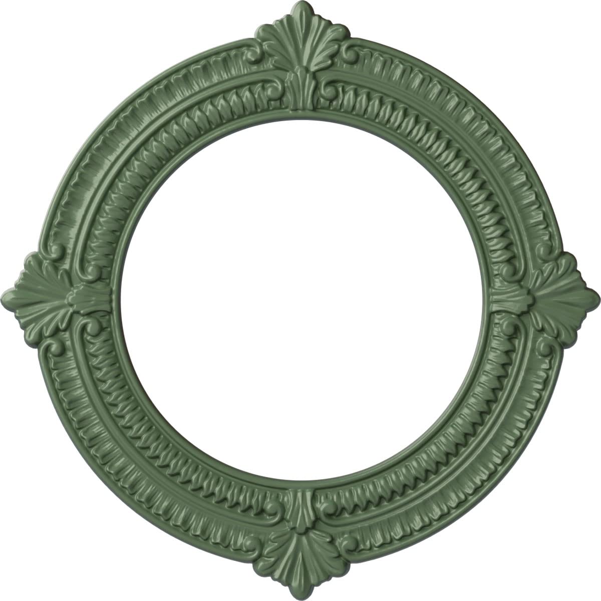 13 1/8"OD x 8"ID x 5/8"P Benson Ceiling Medallion (Fits Canopies up to 8"), Hand-Painted Athenian Green