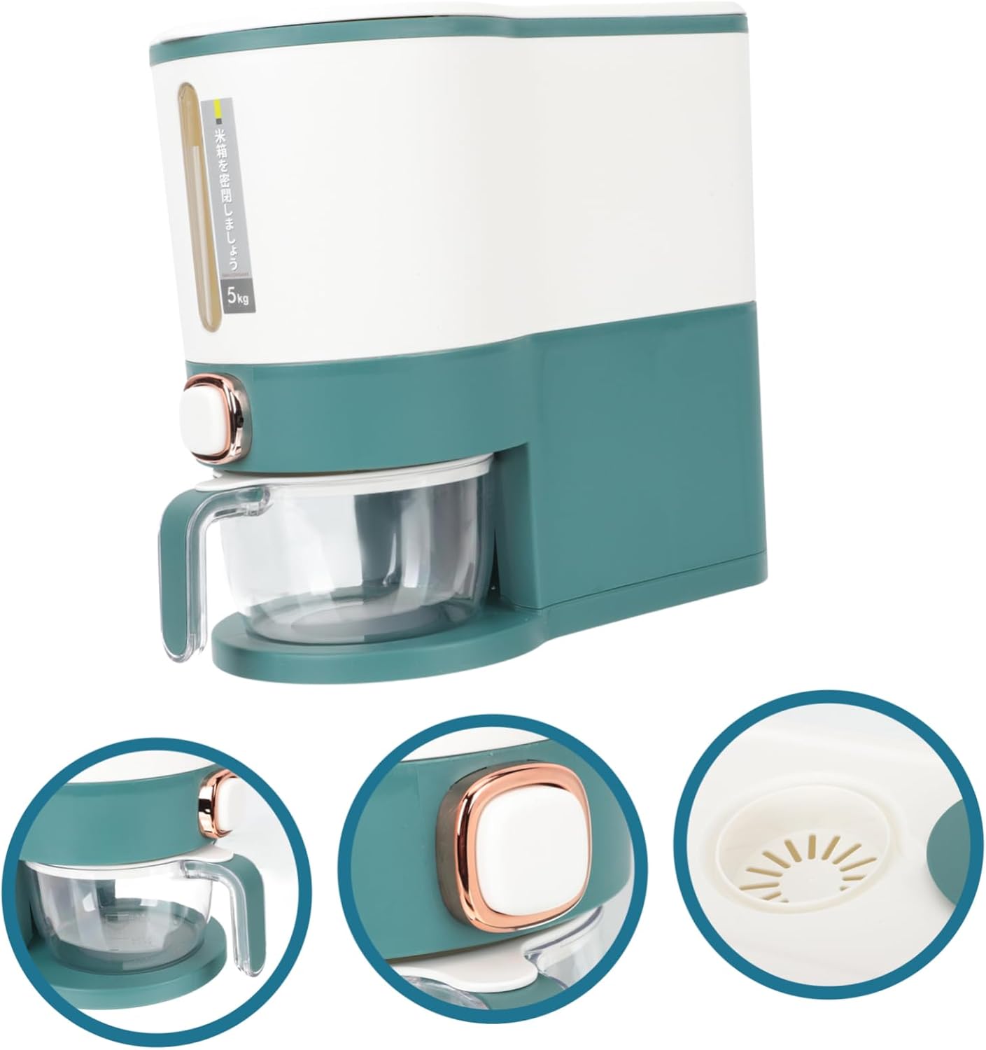 PRETYZOOM Food Grade Rice Storage Container Airtight Grain Storage Bucket Dispenser Cereal Dispenser for Kitchen Sealed Rice Bin for Health